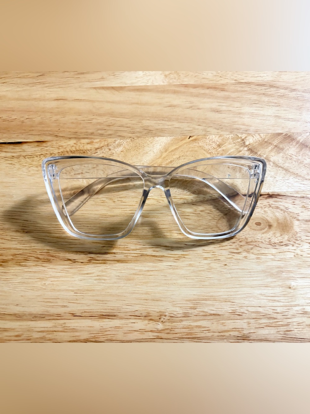 Clear Glossy Transparent Cat Eye Fashion Glasses